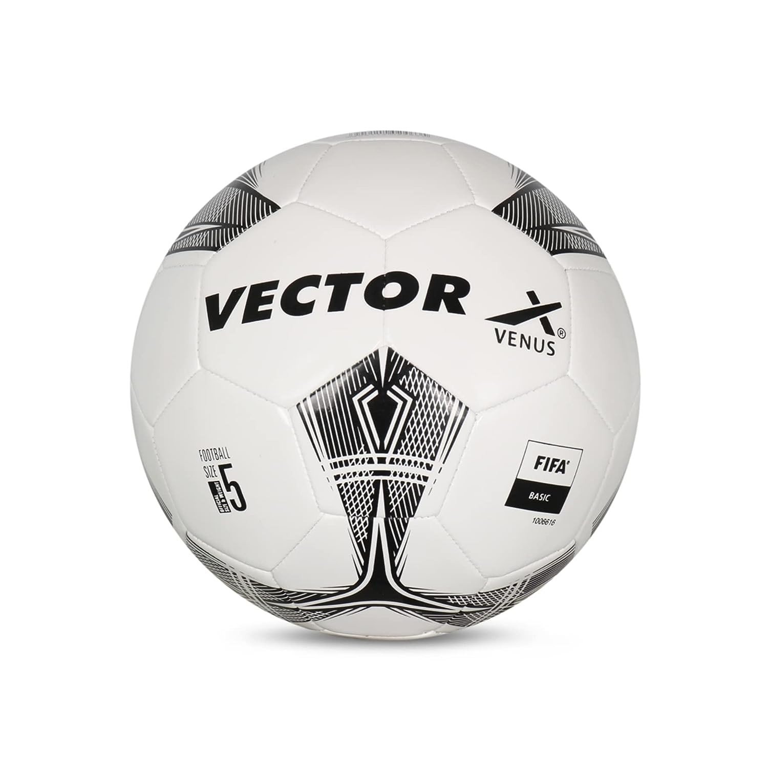 Vector X Venus TPU Machine Stitched Football |Training |Match |Sports |Playing |Practice |Color : White-Black||Size : 5