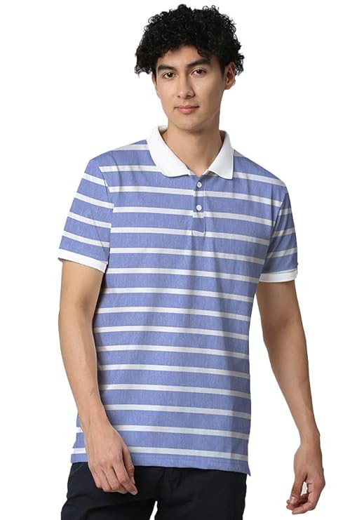 Wear Your Opinion Premium Cotton Printed Stripe Polo T-Shirt for Men