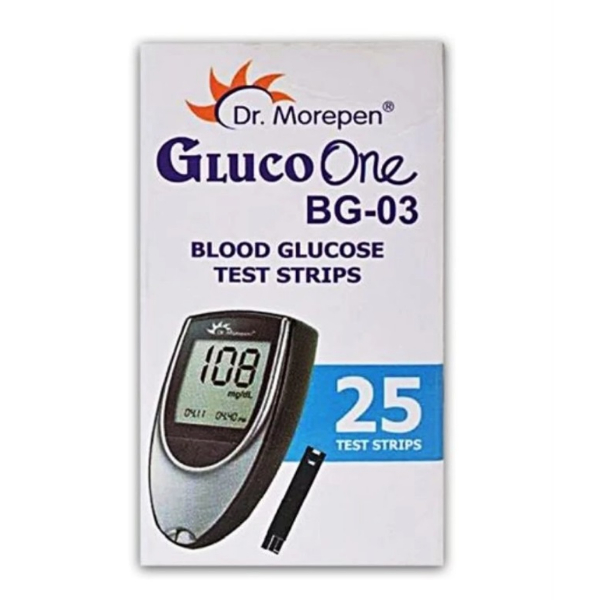 Dr.Morepen GlucoOne Blood Glucose Test Strips (Pack of 25's) (BG03)