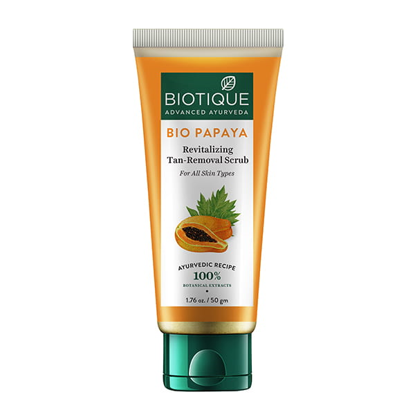 Biotique Papaya Tan Removal Brightening and Revitalizing Face Scrub -for All Skin Types 50gm