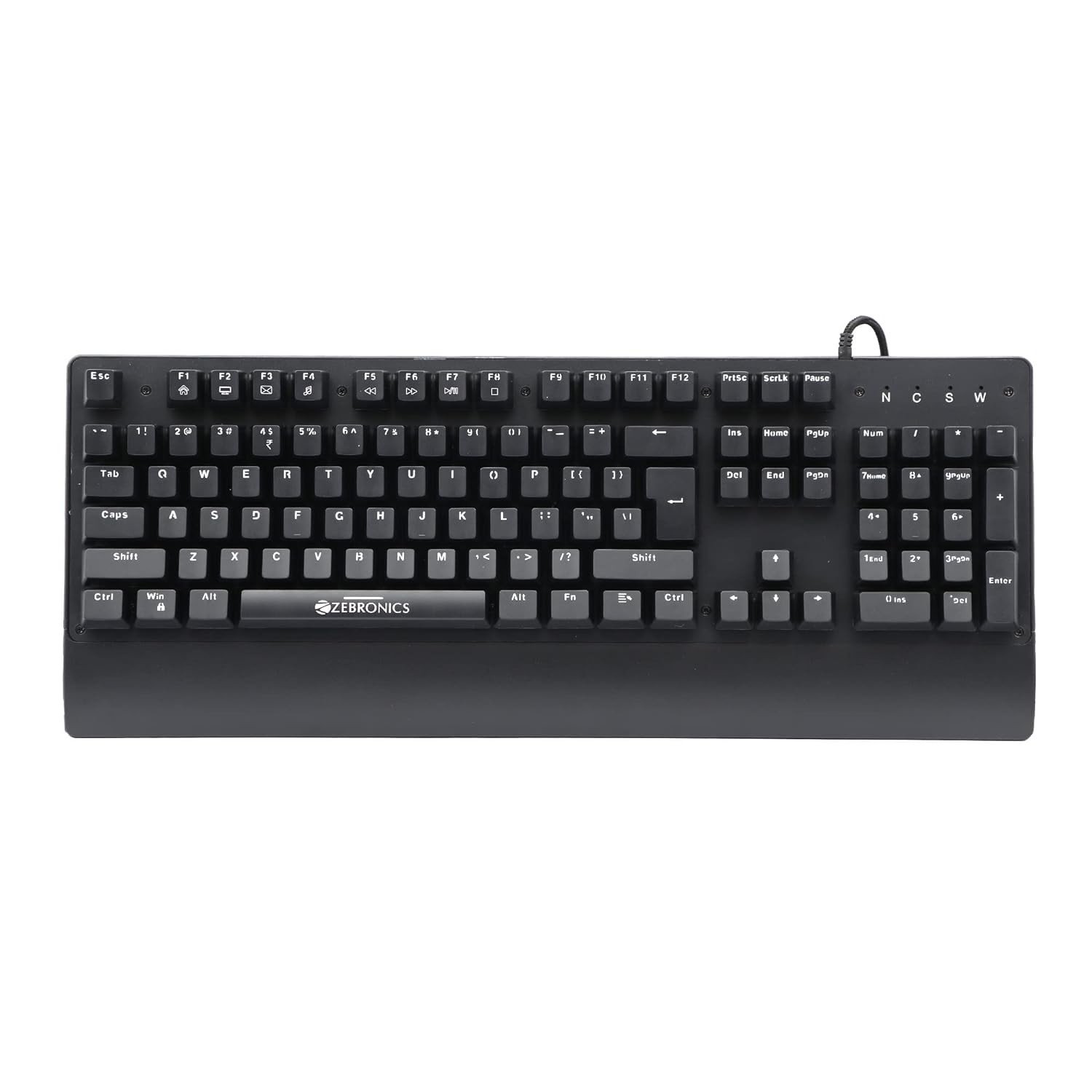 Zebronics ZEB-KM2100 Multimedia USB Keyboard Comes with 114 Keys Including 12 Dedicated Multimedia Keys & with Rupee Key